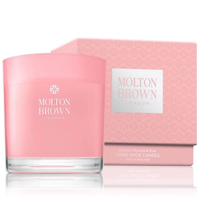 Molton Brown Three Wick Rhubarb and Rose Candle